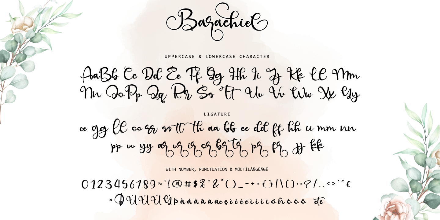 Przykład czcionki Barachiel Alternate Monogram